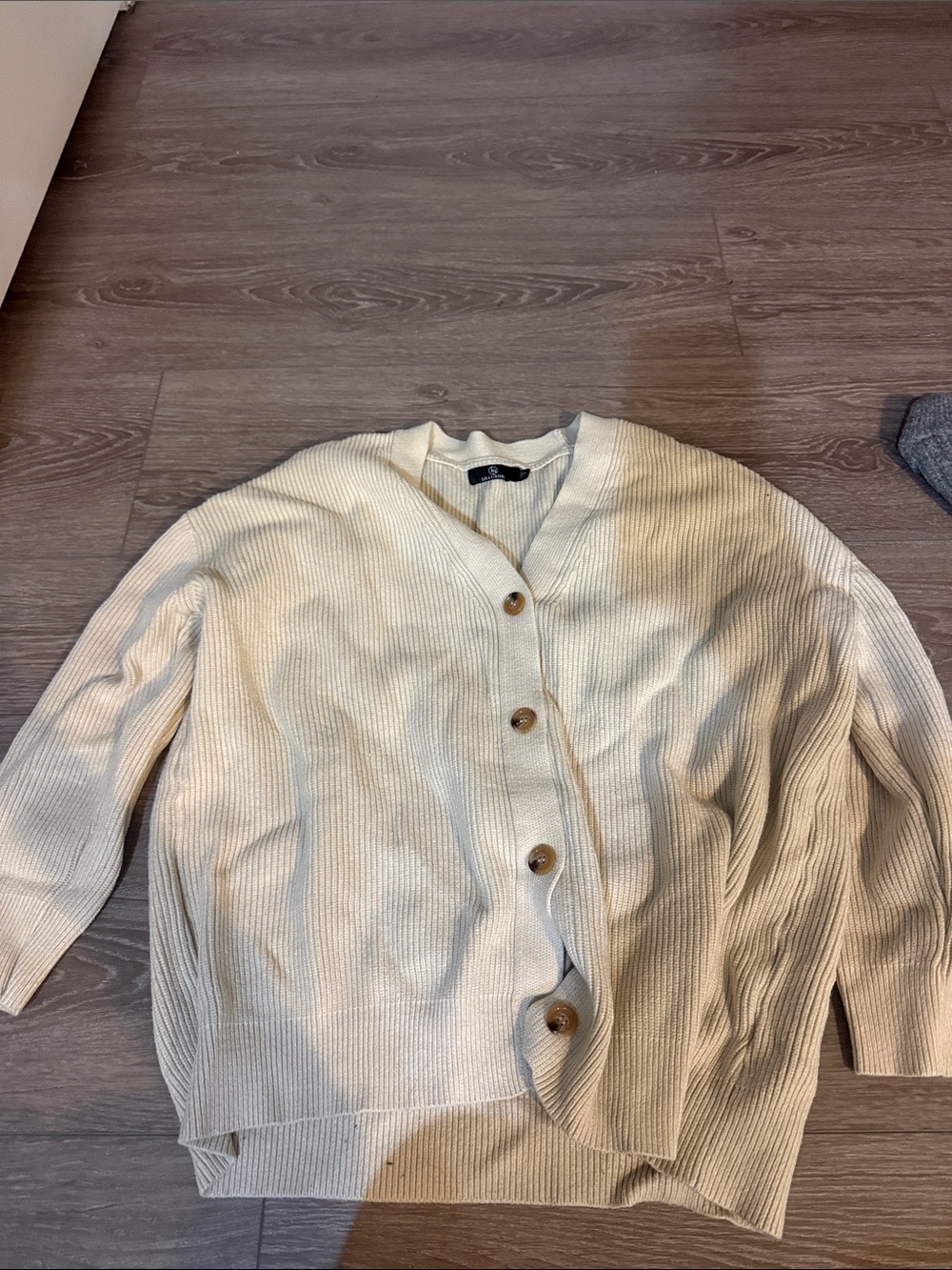 Target Cream Ribbed Button-Front Women's Cardigan